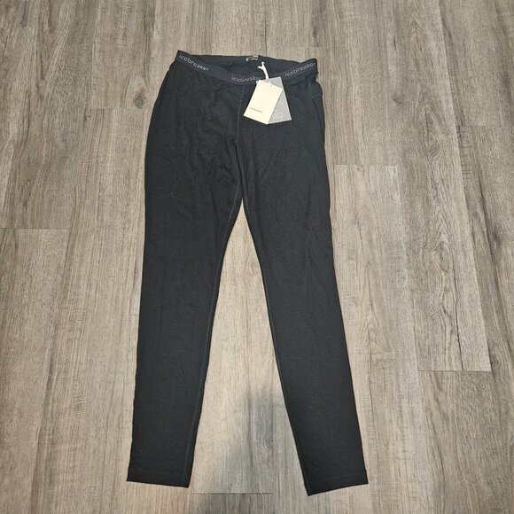 NWT Icebreaker 200 Oasis Leggings Size XL Black Merino Wool Stretch - Picture 2 of 6